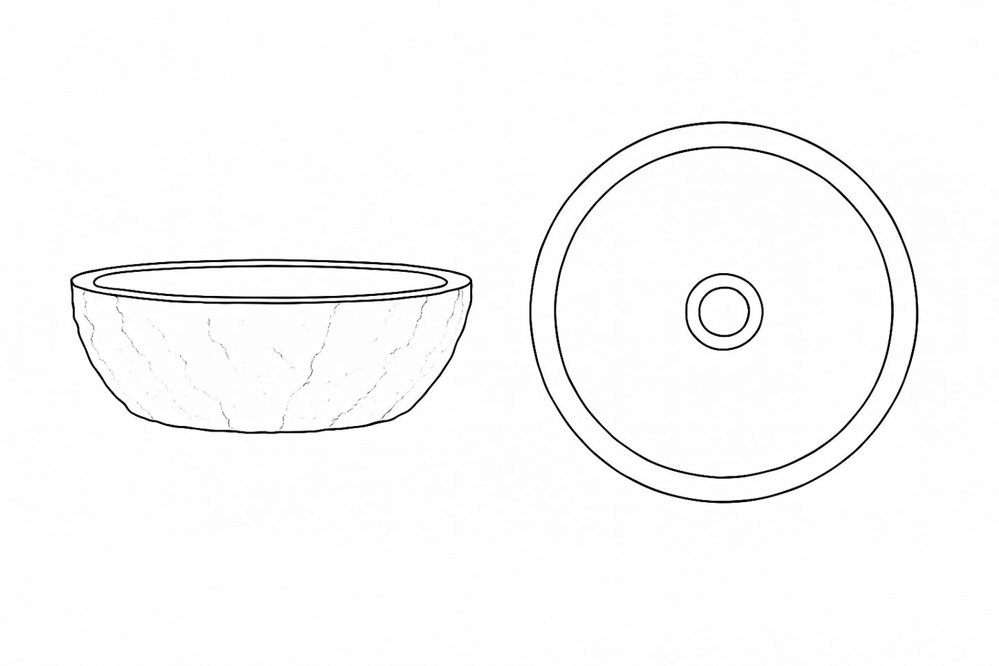 River rock vessel sink 17x17x6.5