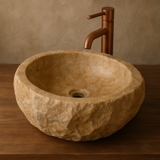 Sandstone Vessel sink 17x17x6.5